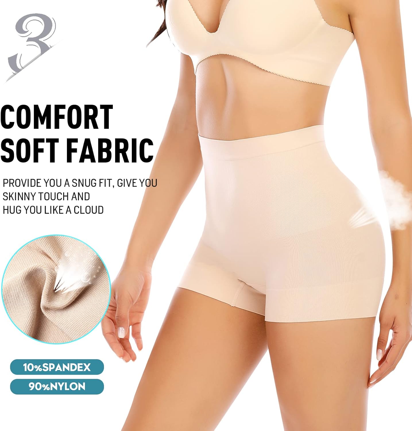 Werena Seamless Shaping Boyshorts - Tummy Control Slip Shorts for Women | Comfortable Under Dress Shapewear