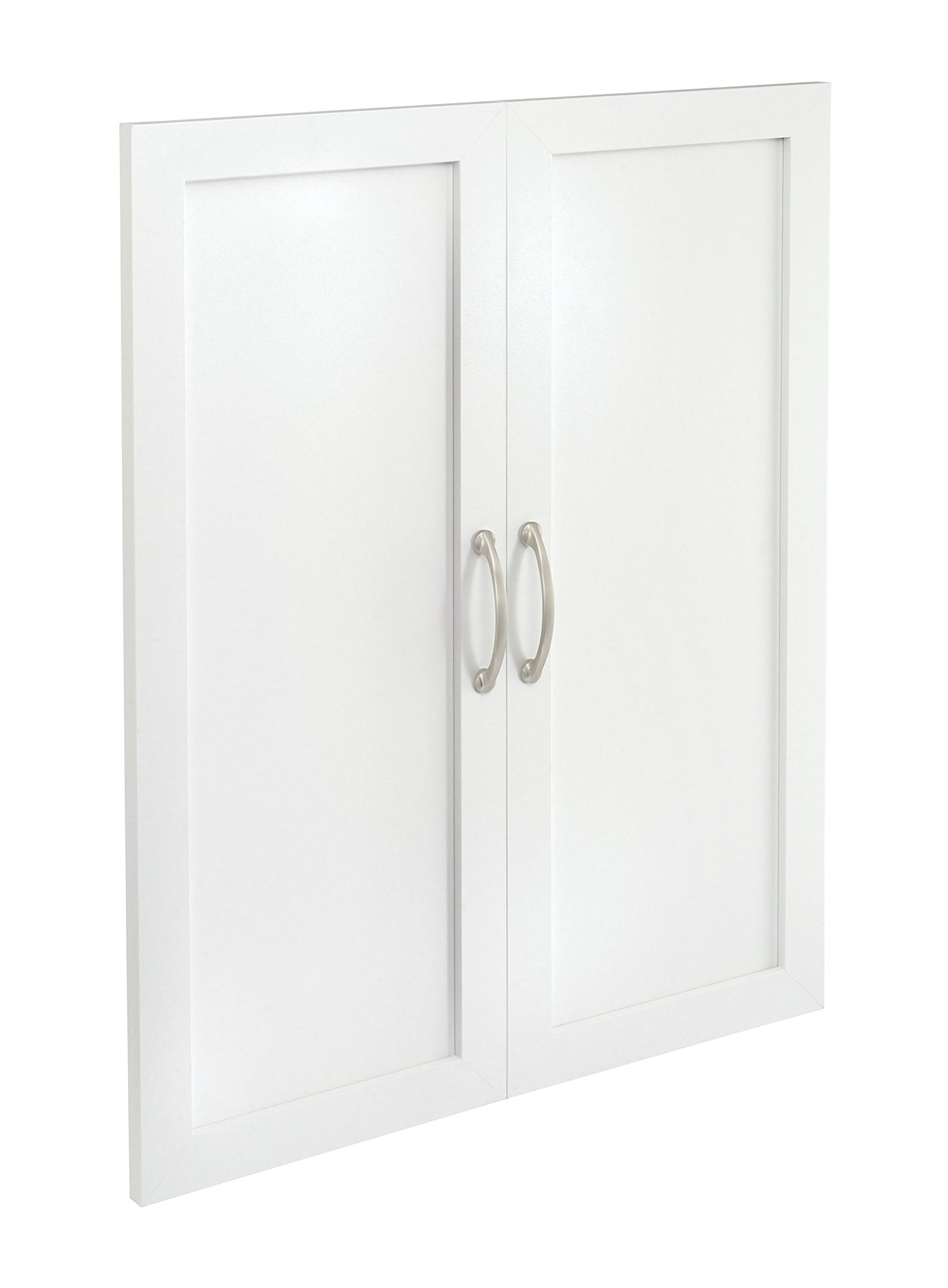 ClosetMaid SuiteSymphony Wood Closet Door Set Pair, Add On Accessory, Shaker Style, For Storage, Clothes, For 25 in. Units, Pure White/Satin Nickel