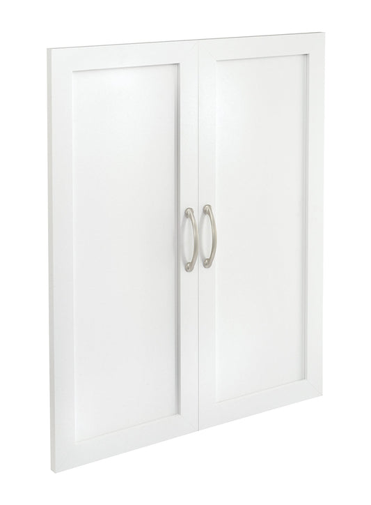 ClosetMaid SuiteSymphony Wood Closet Door Set Pair, Add On Accessory, Shaker Style, For Storage, Clothes, For 25 in. Units, Pure White/Satin Nickel