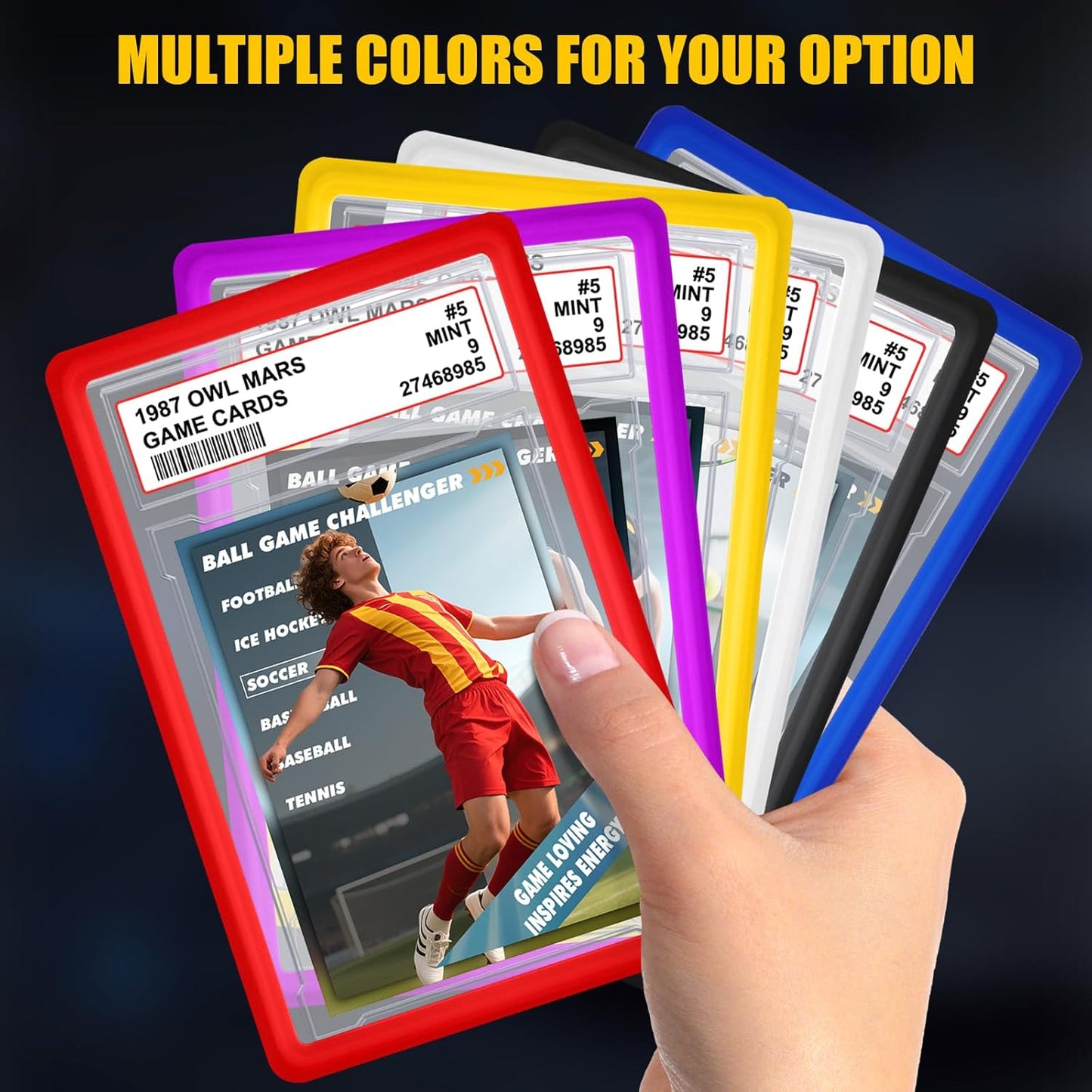 PSA Graded Card Slab Protector Set - Durable TPU Bumper Guard for Game & Sports Cards