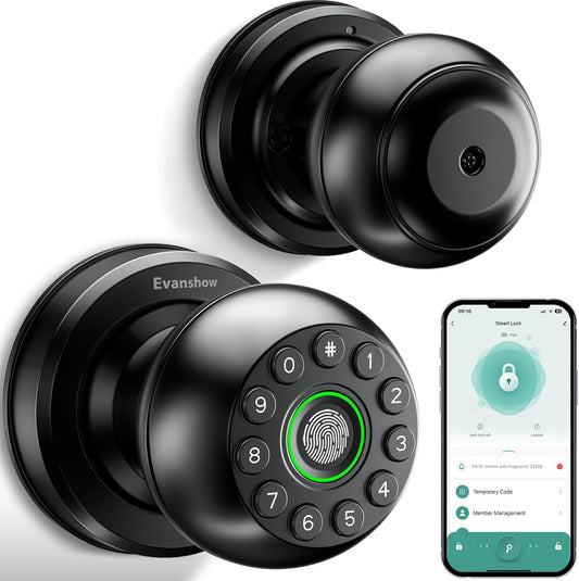 Fingerprint Door Lock - 4-in-1 Keyless Entry Biometric Smart Knob for Home & Office