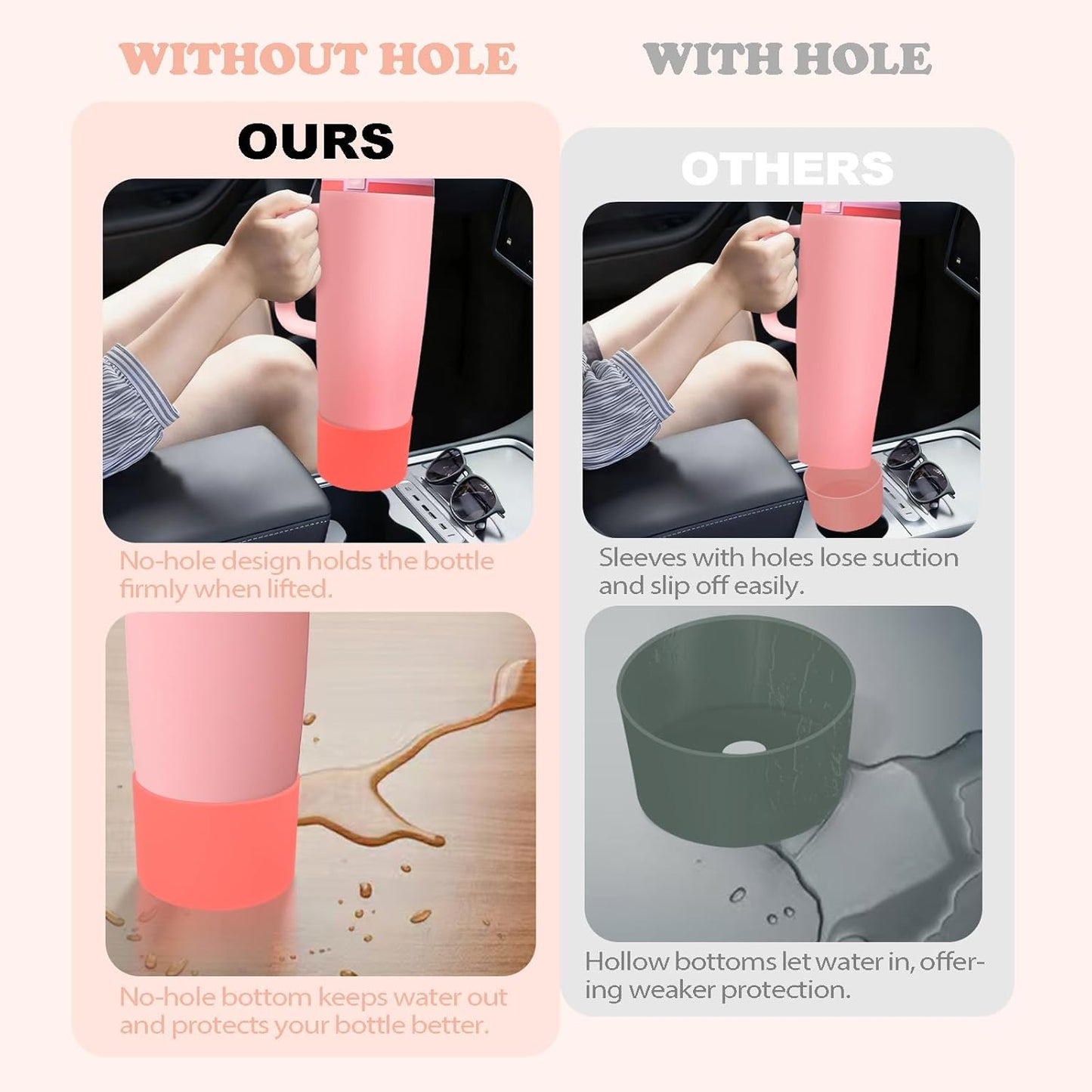 Owala Silicone Boot for 30oz & 40oz FreeSip Sway Bottles - Non-Slip, Scratch-Resistant Stability | 18 Colors Available (Sparkling Sherbet)