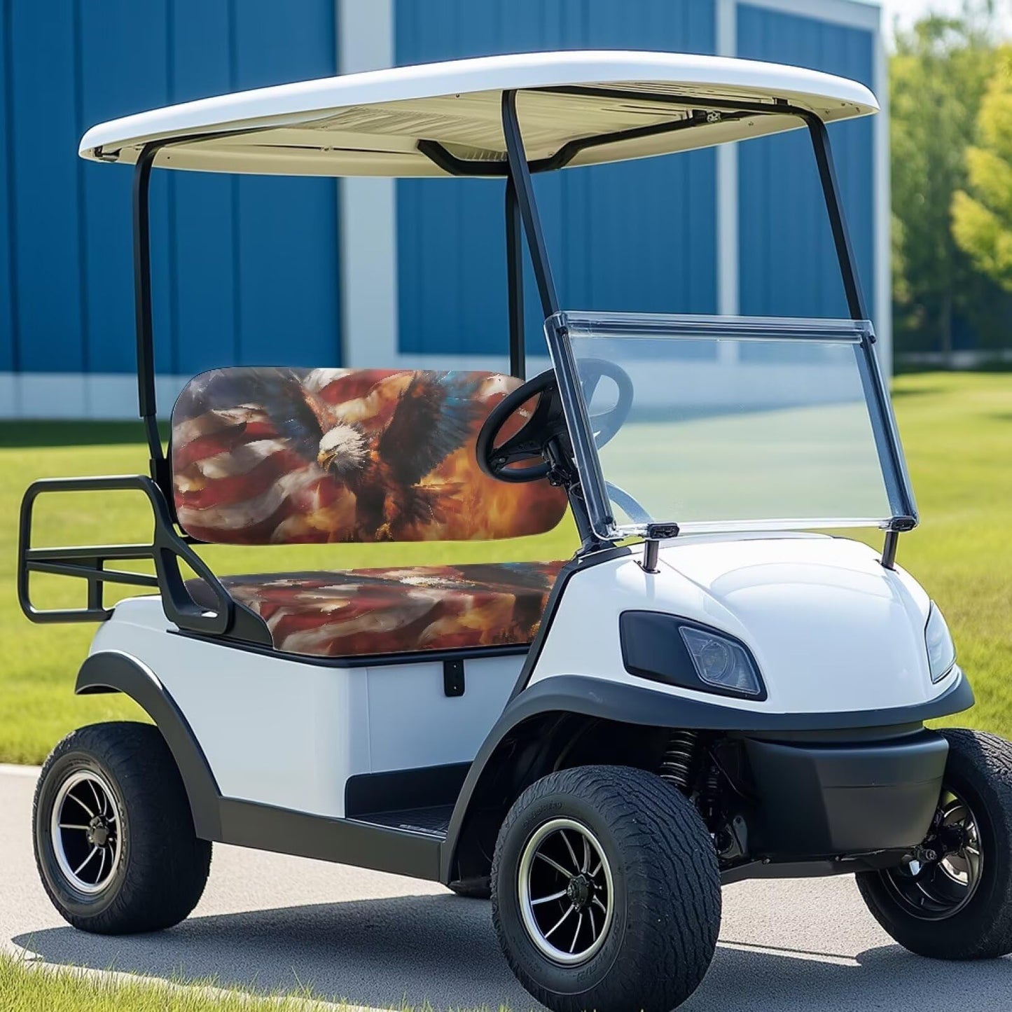 Oramclsy American Flag Golf Cart Seat Covers for Club Car Precedent,Eagle Breathable Seat Covers for Golf Cart A Balance of Warmth in Winter and Cooling in Summer