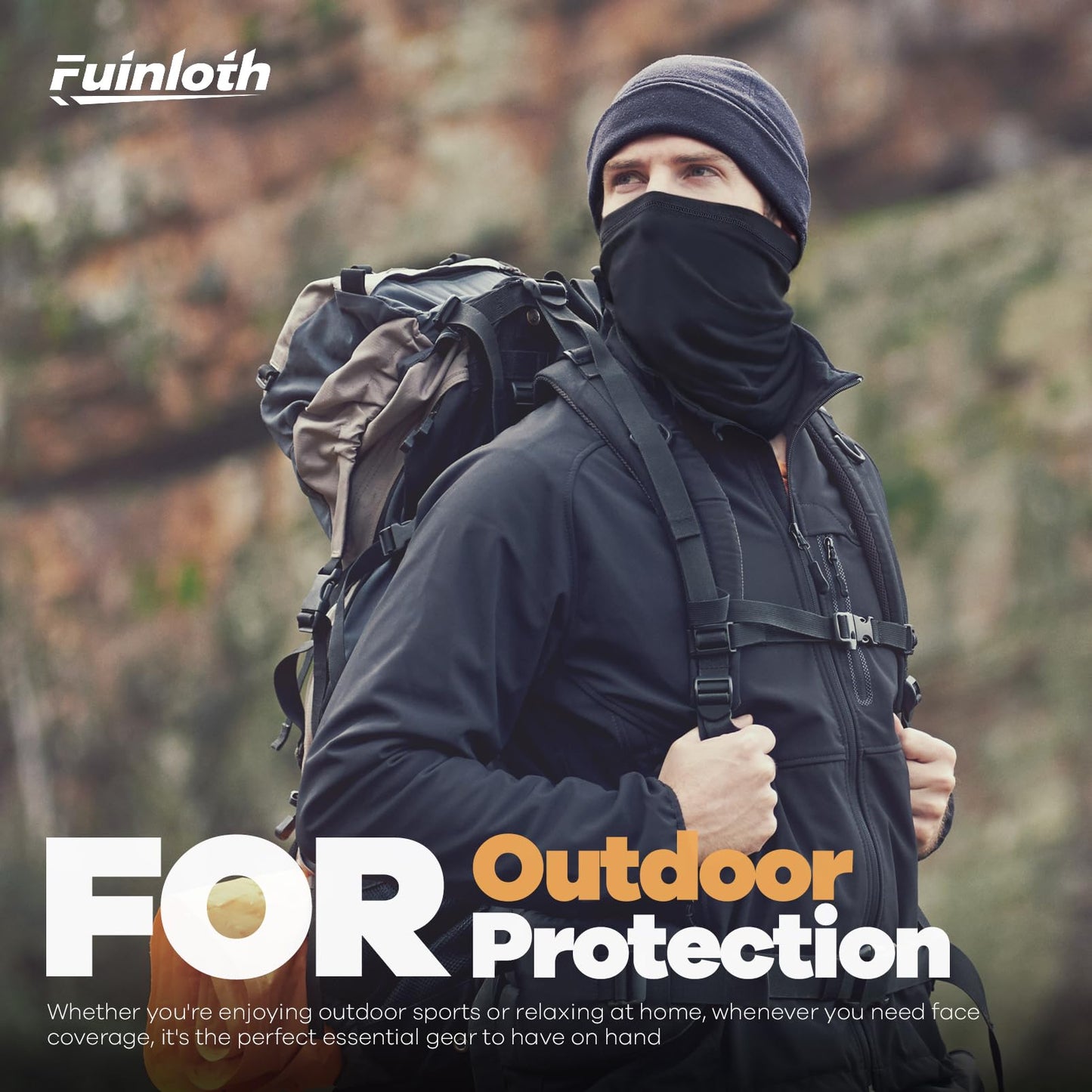 Fuinloth Neck Gaiter, 6 Pack Face Mask Bandana Fishing Cooling Sun Protection Scarf for Men Women Black+Blue+Green+Navy+Sand+Brown