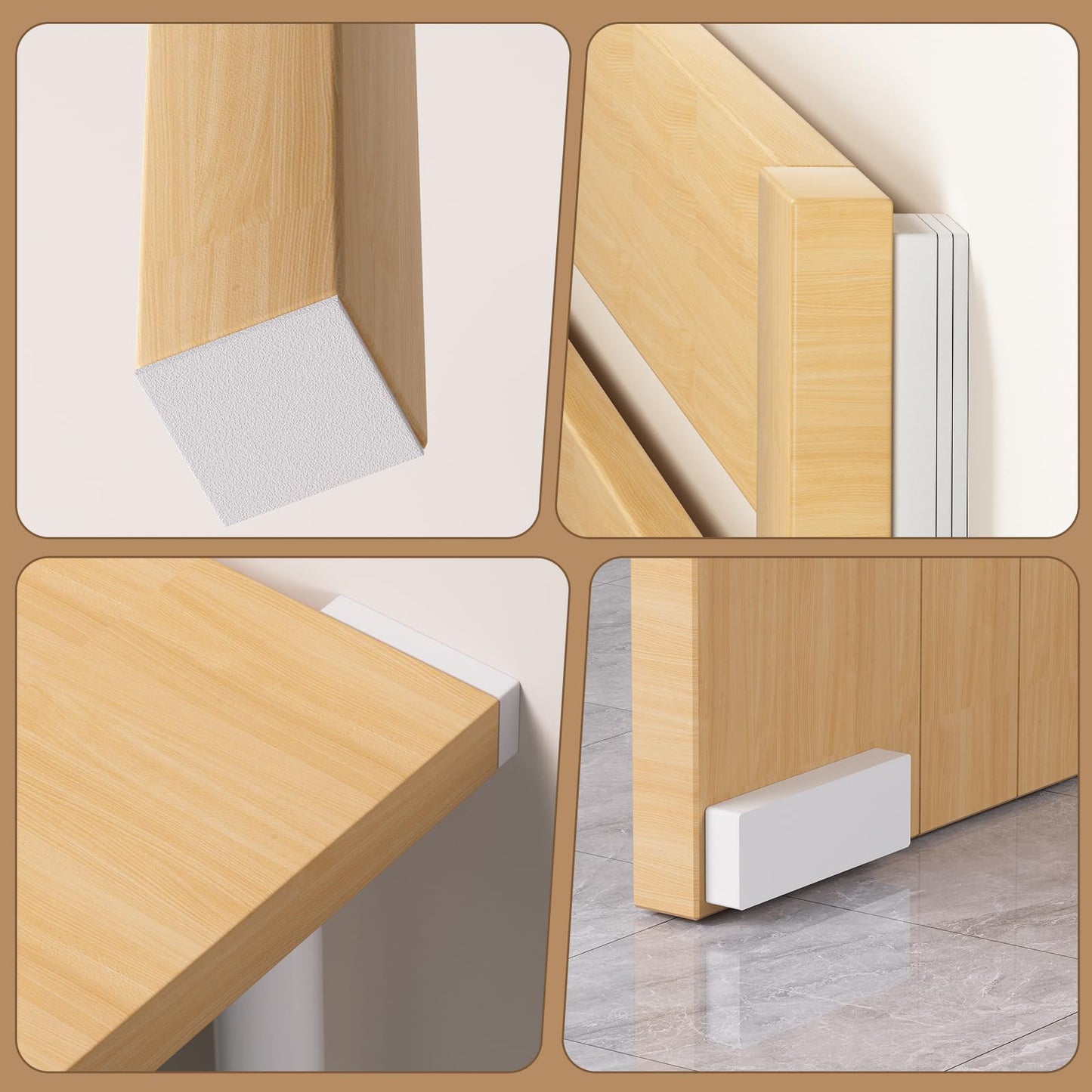 18Pcs Headboard Stoppers for Wall, IPEROT EVA Foam Anti Shake Furniture Pads, 8Pcs (15mm) + 10Pcs (5mm) Wall Protector, Bed Noise Stoppers, Anti-Vibration and Headboard Bumpers, Felt Couch Stoppers