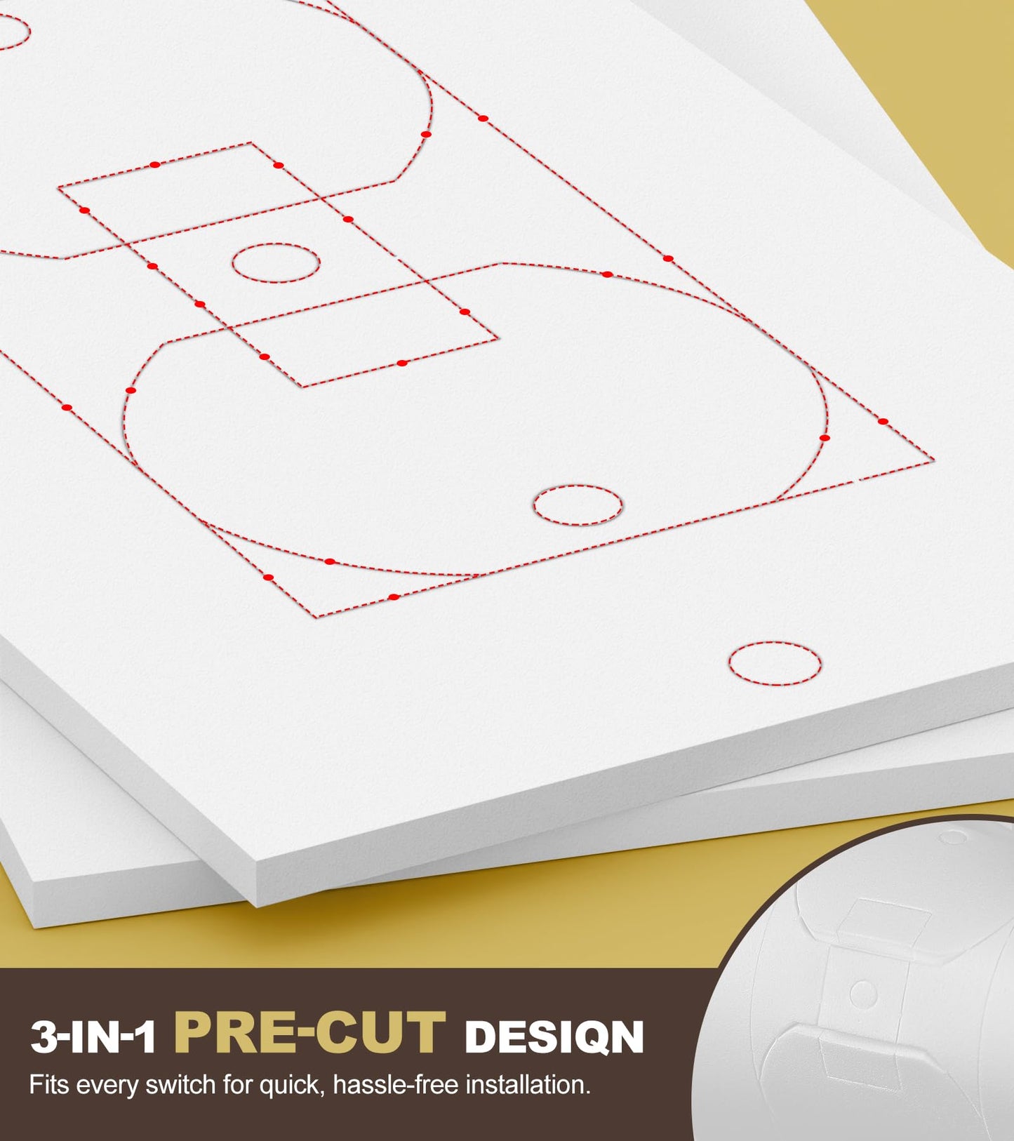 Wakhow 40 Pcs Wall Insulation Outlet Insulators Draft Sealers, 40 Pack Electrical Outlet Insulation Pads, EVA Foam Gasket for Wall, Light, Switch Socket Cover Compatible with Duplex Toggle Rocker