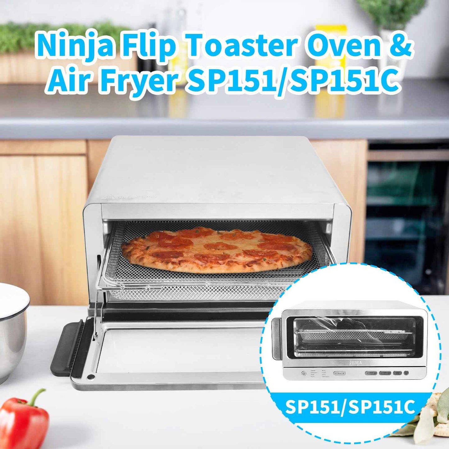 Air Fryer Oven Basket Replacement for Ninja SP151 8-in-1 Flip Air Fryer Oven, Mesh Basket，Air Fryer Accessories for Ninja Flip Foodi Air Fry Toaster