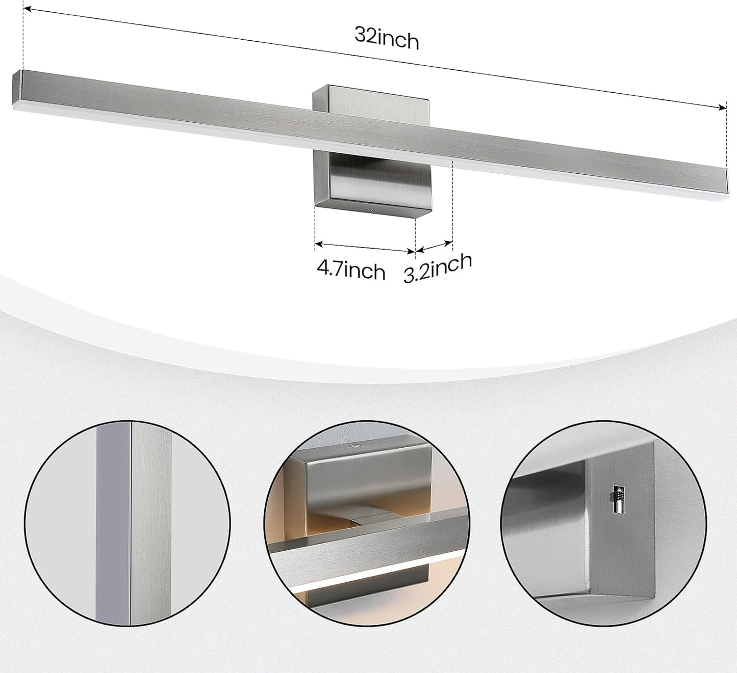 24-Inch Dimmable Gold Bathroom Vanity Light - Modern LED Bar Fixture for Over Mirror