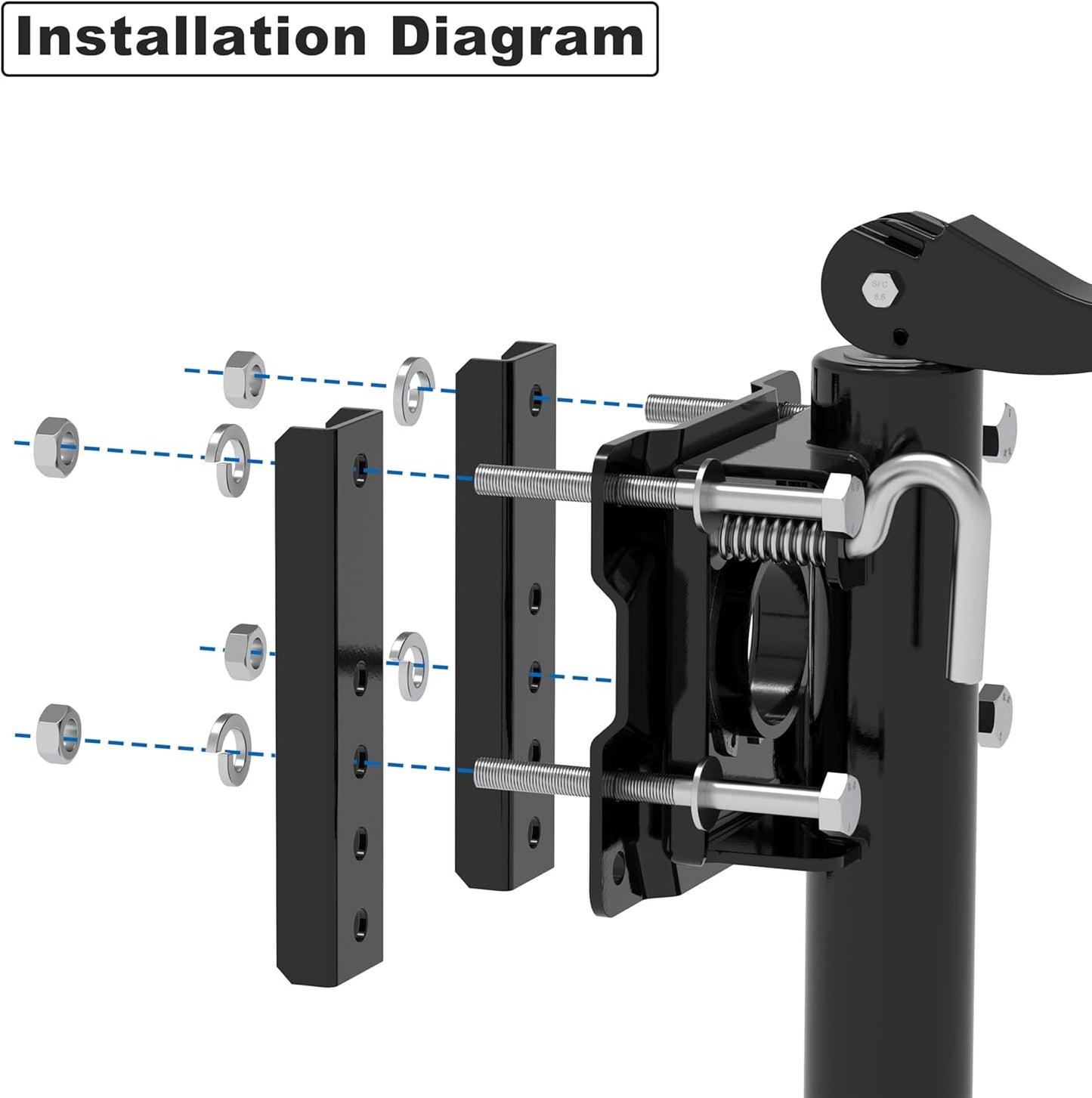 Swivel Trailer Jack - 10" Vertical Movement with Mounting Hardware - 1000 lbs Capacity