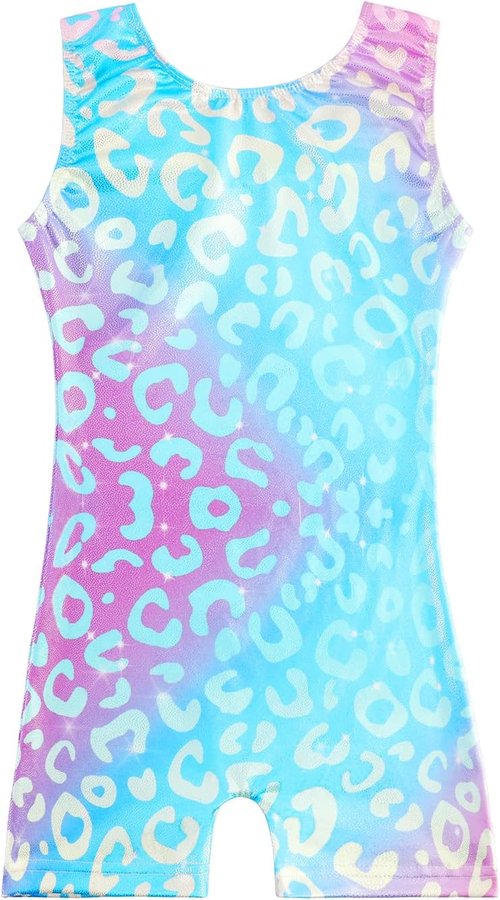 HOZIY Gymnastics Leotards - Sparkle Unicorn & Leopard Biketard for Toddlers & Kids