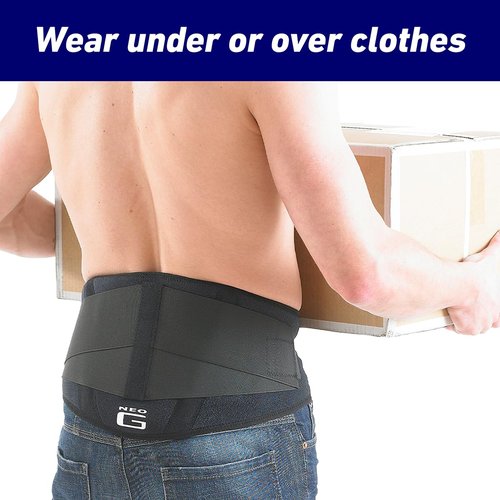 Neo G Back Brace with Power Straps - Support For Lower Back Pain, Muscle Spasm, Strains, Arthritis, Injury Recovery, Rehabilitation - Adjustable Compression - Class 1 Medical Device - One Size - Black