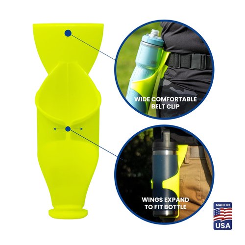 Acrobat - Water Bottle Holder - SY - Patented Hands-Free Carrier for Portable Drink Containers - Lightweight & Durable Plastic - Accessories for Dog Walking, Hiking, Traveling, Construction - USA