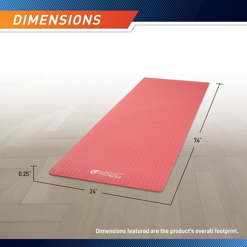 Circuit Fitness Yoga Mats - Non-Slip Multi-Purpose Design with Carrying Strap | Various Thickness & Colors