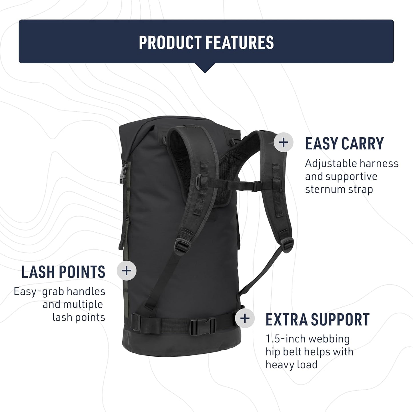 Sea to Summit Big River Dry Backpack - 30L Waterproof Design with Adjustable Harness | Picante Red