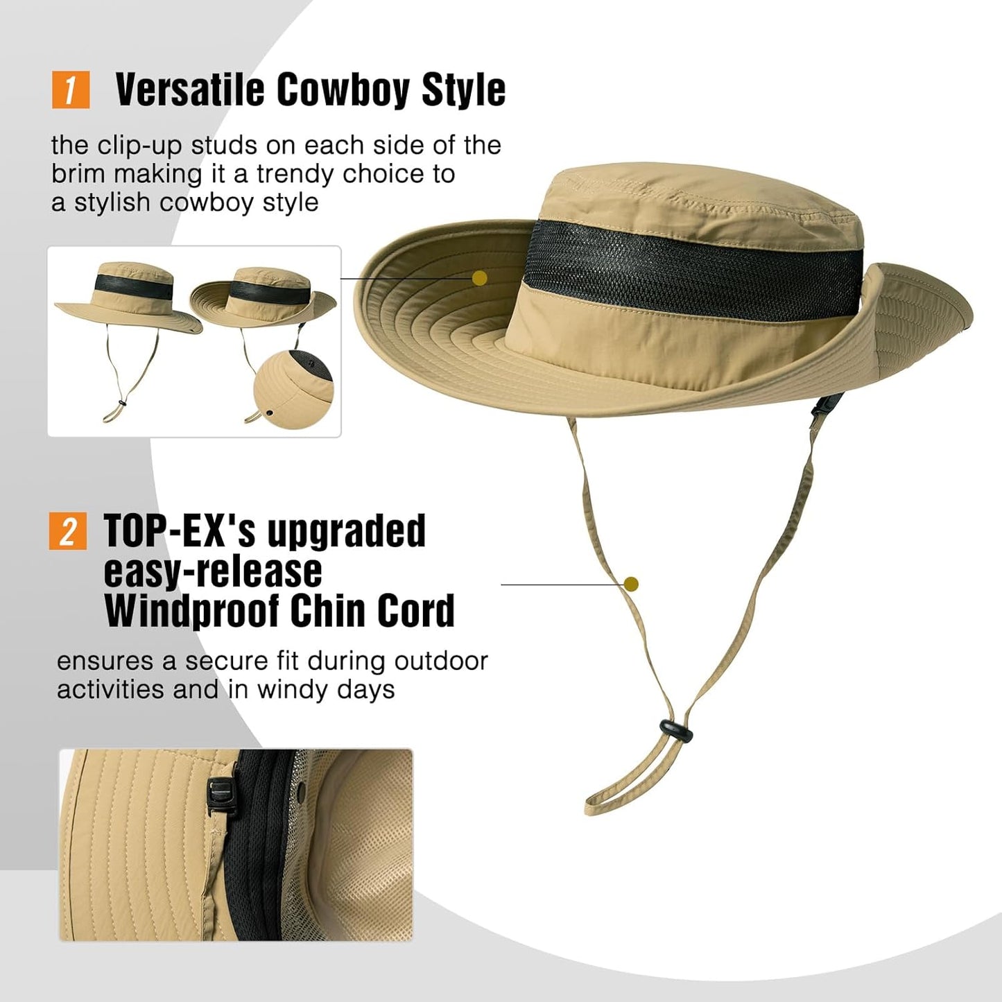 Skiennix Waterproof UPF50+ Golf Bucket Hat - Oversized XL/XXL for Big Heads | Wide Brim Safari & Fishing