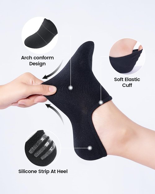 IDEGG No Show Socks - Low Cut Ankle Athletic Liner Socks for Men & Women | Anti-Slip Design