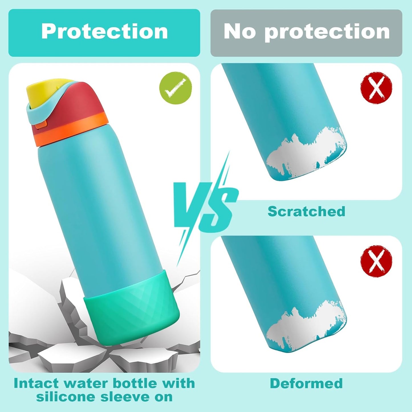 Owala Silicone Boot - Anti-Slip Protective Sleeve for 24 oz, 32 oz, 40 oz Stainless Steel Water Bottles