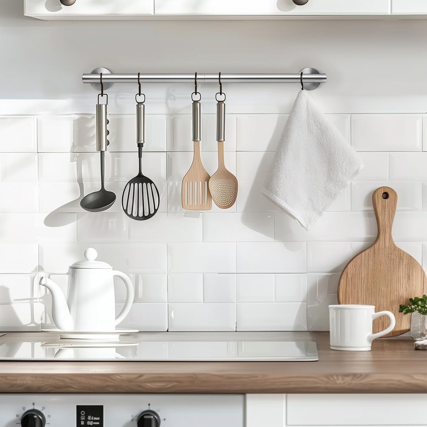 Bath Towel Bar, 20 Inch Towel Racks for Bathroom Wall Mounted, Heavy Duty Bathroom Towel Holder Organizer, Stainless Steel Modern Home Decor Towel Rod, Brushed Nickel