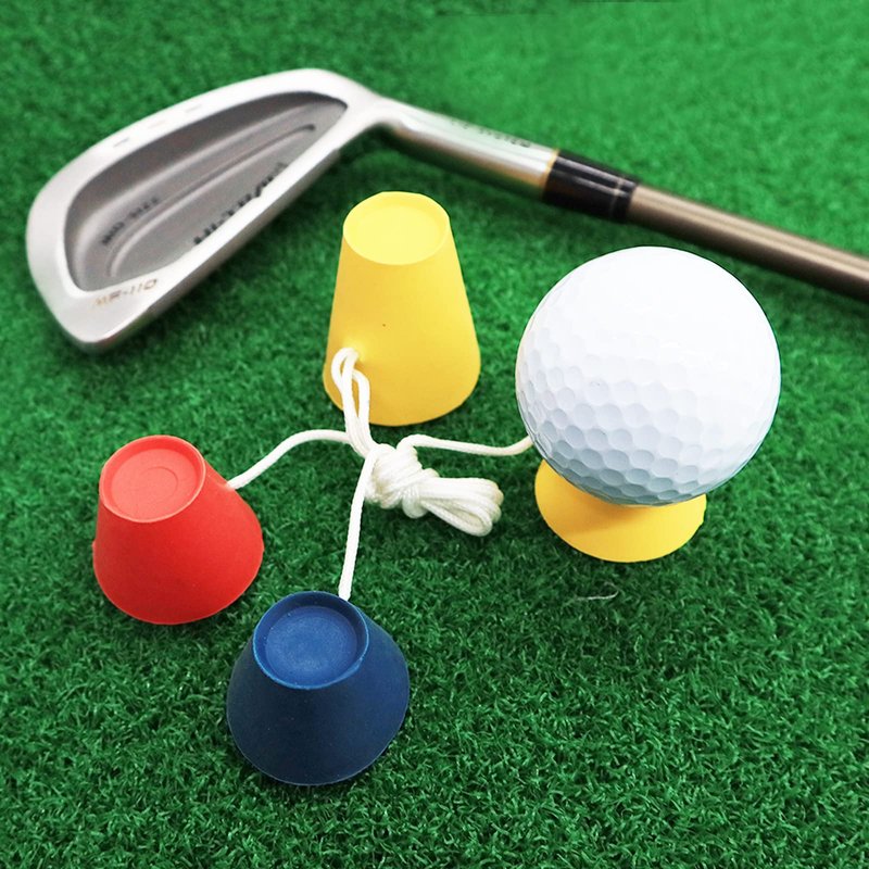 FINGER TEN Rubber Winter Golf Tees with 4 Different Heights 39mm 22mm 16mm 11mm for Frosty Days Durable Golfing Tee 4 in 1 Sizes for Hard Ground Home Driving Range Mat Training Practice (6 Pack)