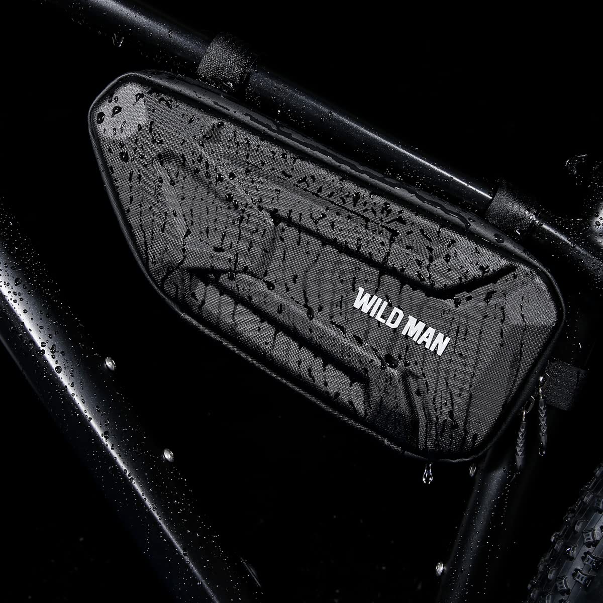 WILD MAN Rainproof Hard Shell Bike Triangle Frame Bag Top Tube Bicycle Bags Good for MTB Mountain Road Bike or Motorcycle Saddle (XT4, Twill)