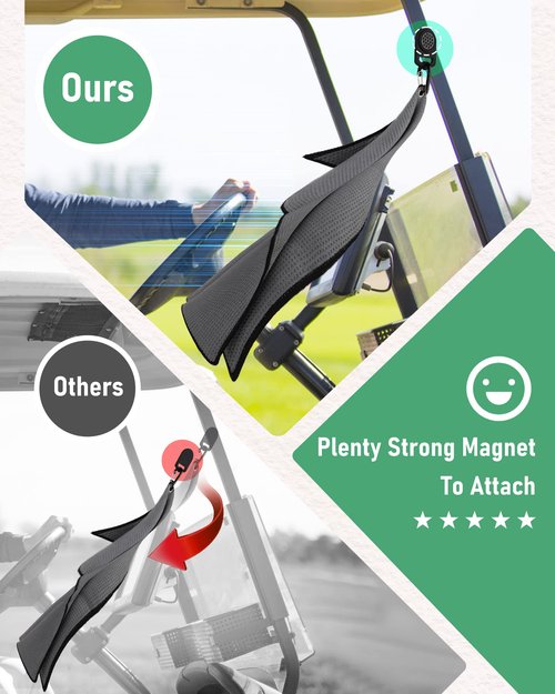 BIG TEETH Magnetic Microfiber Golf Towel, Golf Towel with Clip, Golf Towels for Golf Bags, Men