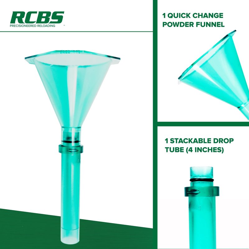 RCBS Quick Change Powder Funnel Kit, Universal Powder Funnel Kit with Quick-Change Nozzles for Reloading