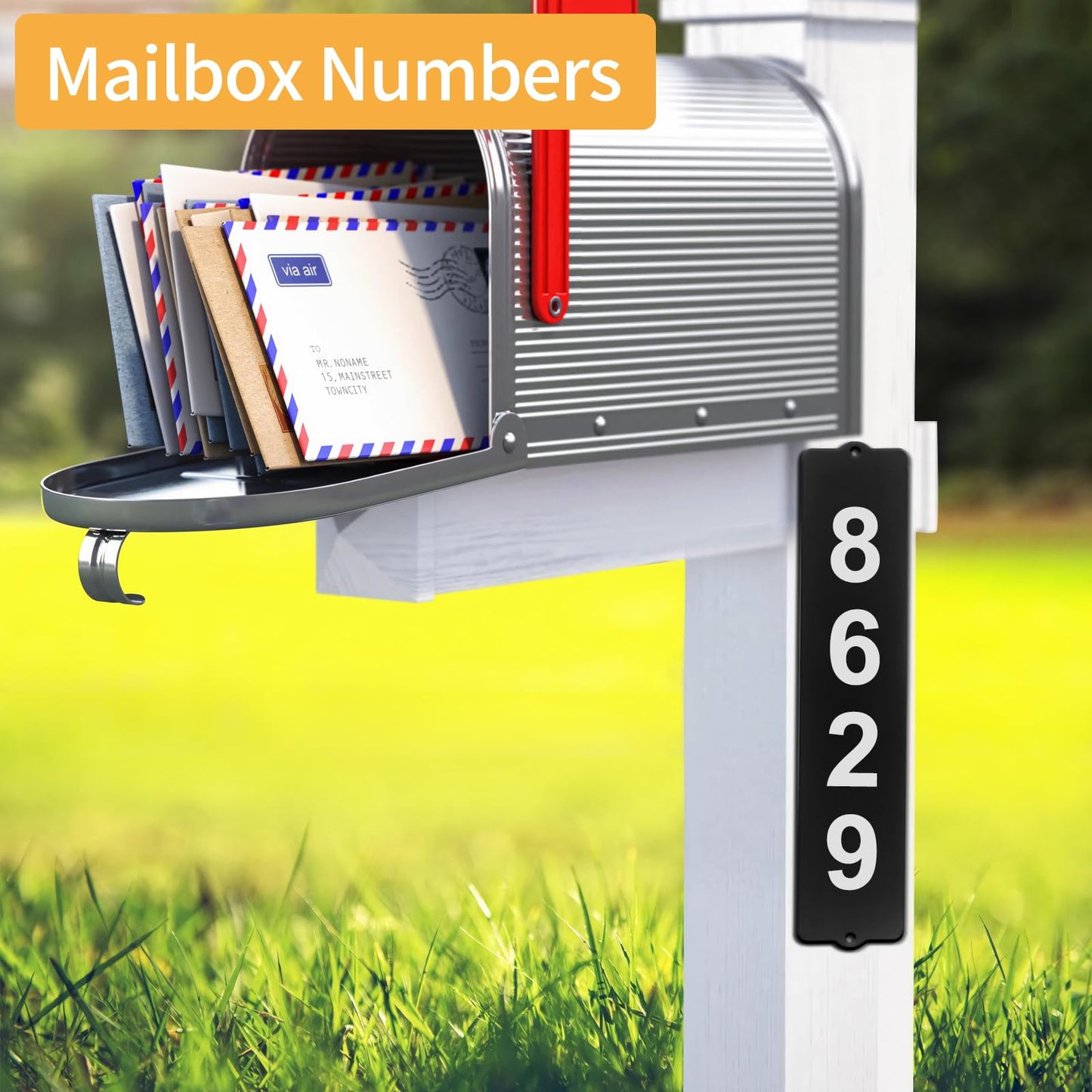 Bmakre House Numbers for Outside, Metal Address Numbers for House, Waterproof, Horizontal & Vertical Mounted Address Signs for Houses,Home Hotel Office Garden Decorative Wall Plaque (Wall Mount)