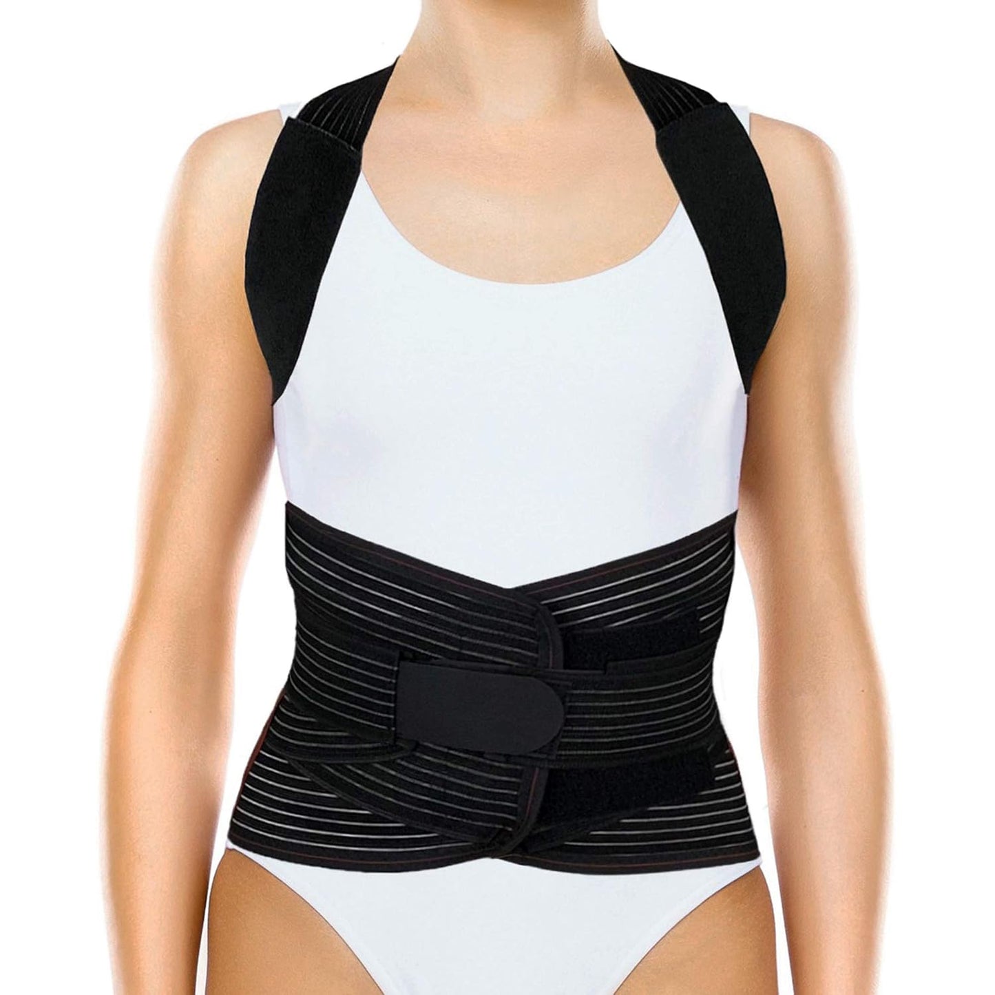 ORTONYX TLSO Full Back Support Brace - Lightweight & Breathable Pain Relief for Thoracic Kyphosis & Herniated Disc | ACHB5248-S