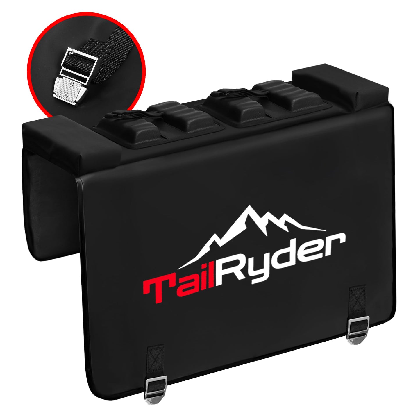 Truck Bike Tailgate Pad for 2 Bikes Bed Rack Holder Featuring Reversed Straps and Premium Metal Buckles for Enhanced Durability (2 Bike pad)