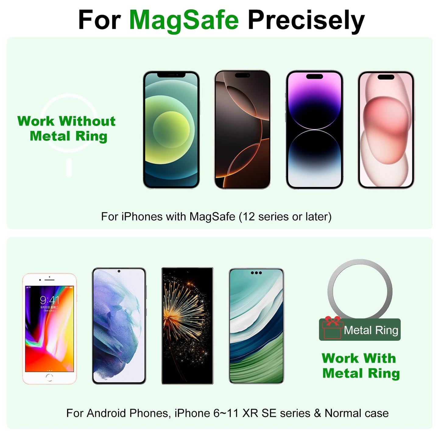UYCCIMB Magnetic Golf Cart Phone Holder Compatible with MagSafe iPhone 16/15/14/13/12 Series, Fits EZGO ＆ More Any Iron Metal Surface for Golf Cart Accessories MagSafe Gift