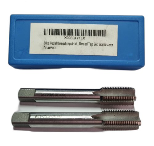 Bike Pedal thread repair kit, Right Hand and Left Hand Thread Tap Set, 9/16 x 20 TPI Crank Saver, Bike Crank Repair Tool