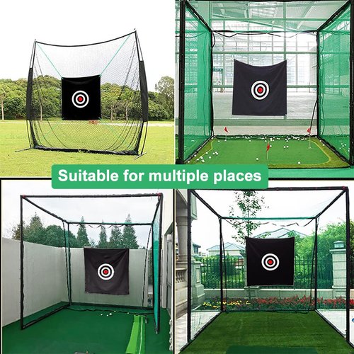 ASENVER 57" x 57" Silent Golf Practice Hitting Net - Mute Golf Target Cloth for Indoor/Outdoor Training (Black)