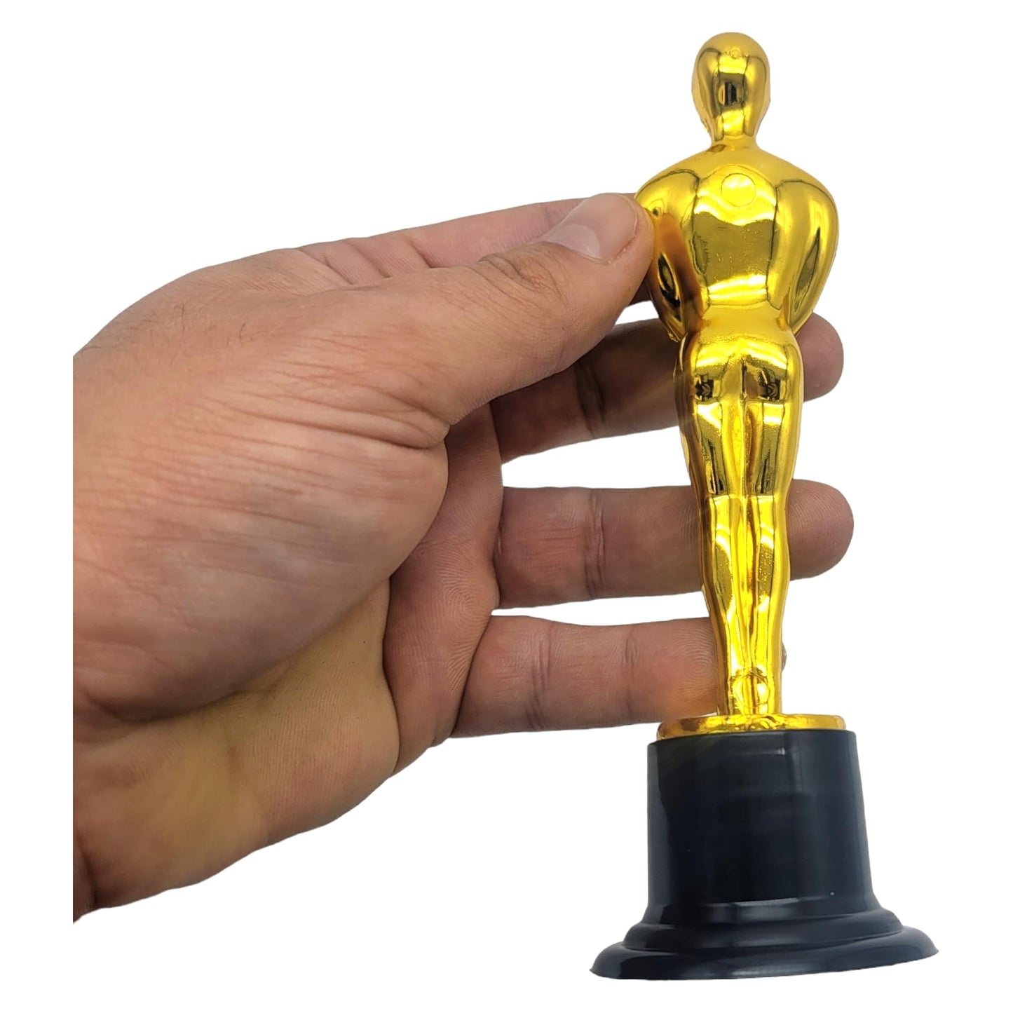 Zugar Land Gold Award Trophies (1 Pack) (6 Inches) Bulk Golden Plastic Statues. Standing Man Award Holding a Large Star Trophy for Movie Sport Ceremony Birthday Prize (Gold Award Trophy, 1 Pcs)