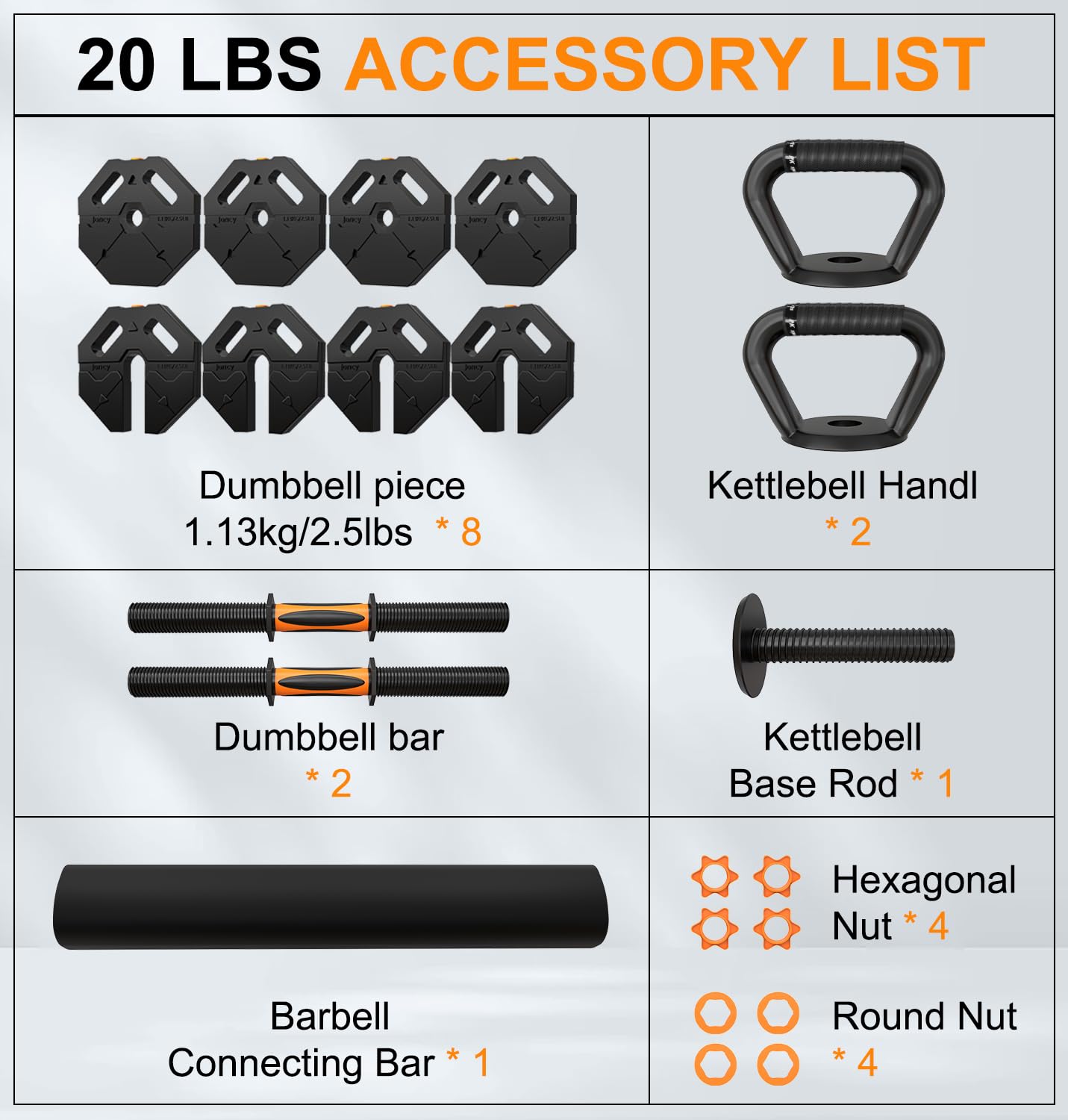 20LBS Dumbbell Set, Adjustable Dumbbells Set Free Weights for Home Gym with Upgraded Weight Plates Used as Barbell-Kettlebells-Weightlift-Push Up Stand,Fitness Exercises Equipment for Women Men