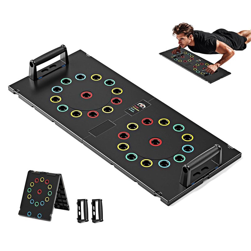 Push Up Board Exercise & Fitness Portable Foldable Strength Training Pushup Stands Home Workout Equipment Multi-Functional Fitness Floor Chest Muscle Exercise for Man and Women