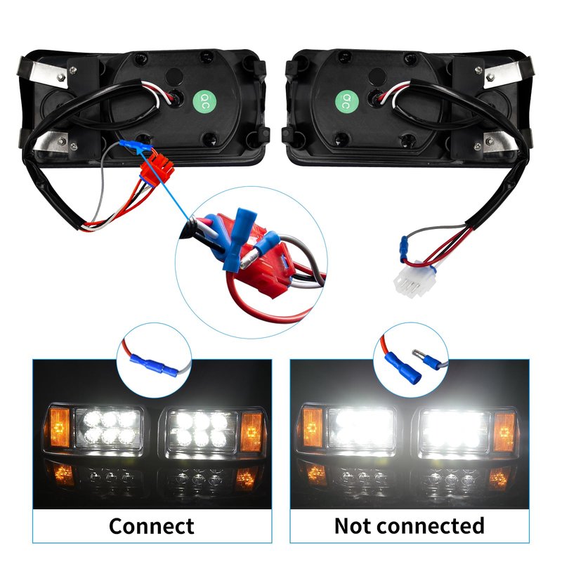 Orle Oko Golf Cart Headlight for Club Car DS 12V Factory Style Street Legal LED Golf Cart Front Headlights for Club Car DS 1993-up Gas and Electric OEM 101988001 101988002