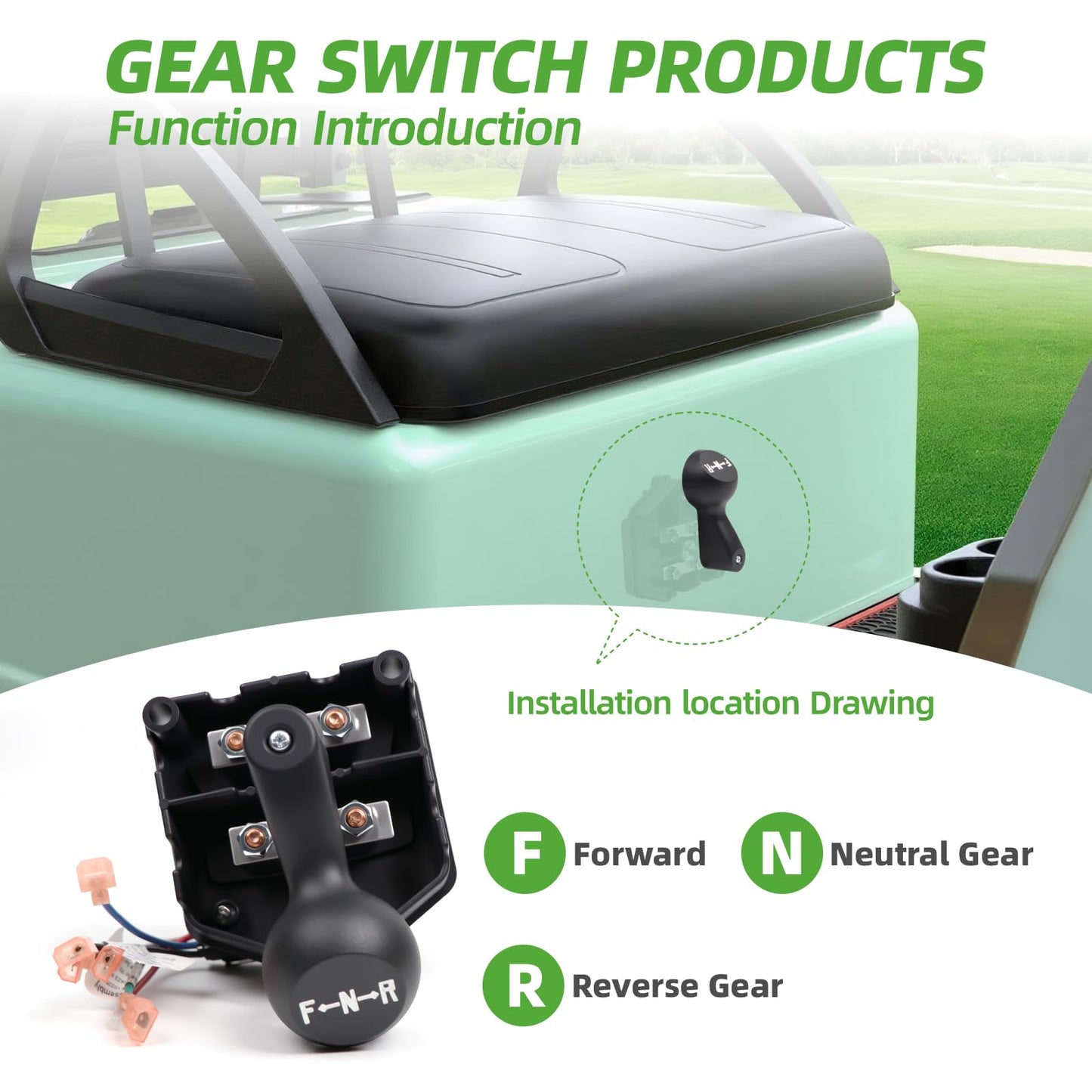 OXTOUF Golf Cart 48V Forward Reverse Switch Assembly with Handle Fits Club Car DS 1996-UP and 2018-UP Tempo OEM# 101753005 1012987 1013198