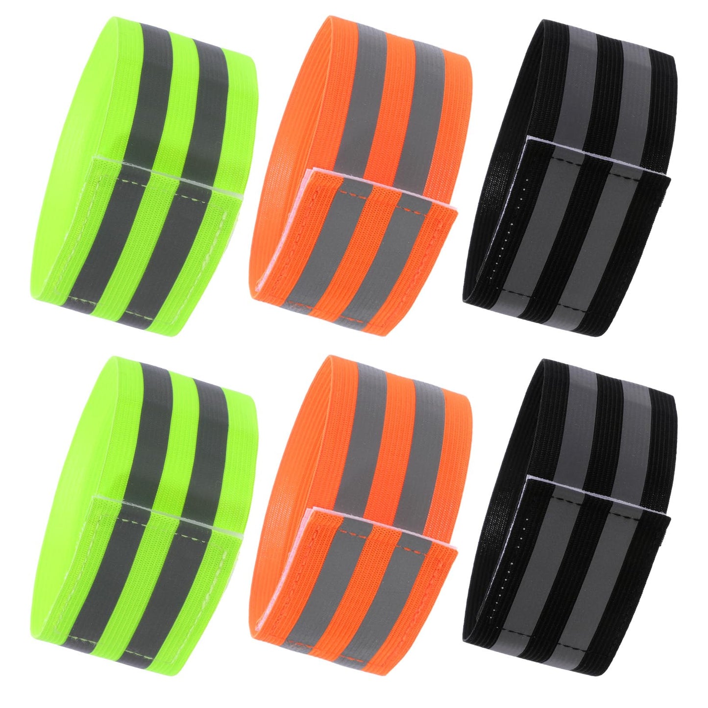 Xelsluthe 6 PCS High Visibility Reflective Bands for Arm Ankle Wrist Leg, Elastic Reflective Armbands, Adjustable Safety Reflector Straps Bracelets for Night Running Gear Walking Cycling, Unisex