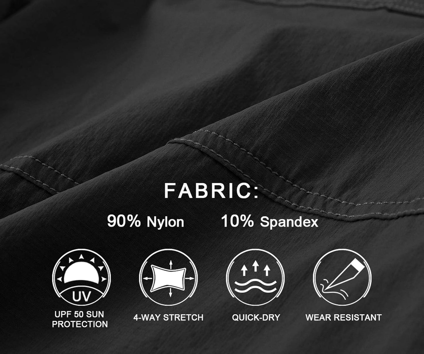 BASUDAM Men's Cargo Hiking Shorts - Quick Dry, Lightweight Design with 6 Pockets for Travel & Camping