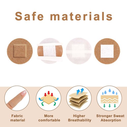 120pcs Round & Oval Bandages for Face, Elastic Fabric Flexible Adhesive Spot Small Dot Skin Friendly for Nose Hands & Delicate Wounds(6 Sizes)