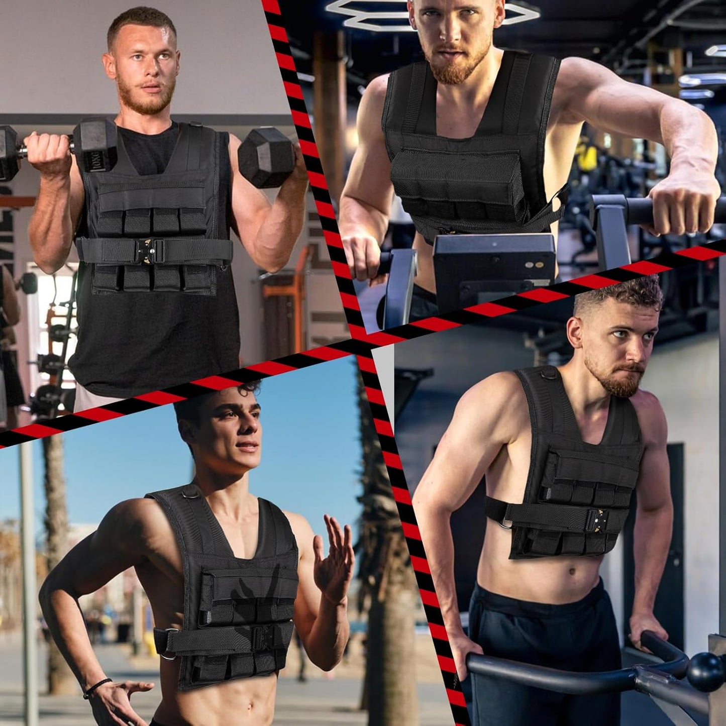 Skiennix Weighted Vest - Adjustable 26lbs to 45lbs | Heavy-Duty Workout Vest for Strength Training & Running