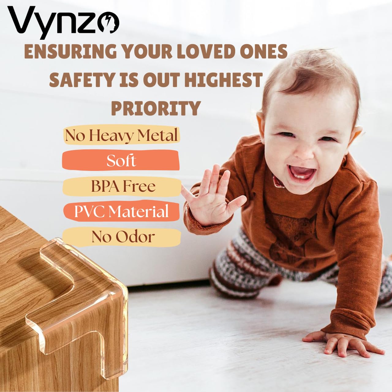 VYNZO 12 Pack Corner Protector Baby – T-Shaped Baby Proof Corners and Edges with Safety Bumpers, Soft Silicone Table Corner Covers Baby Safety, Corner Guards