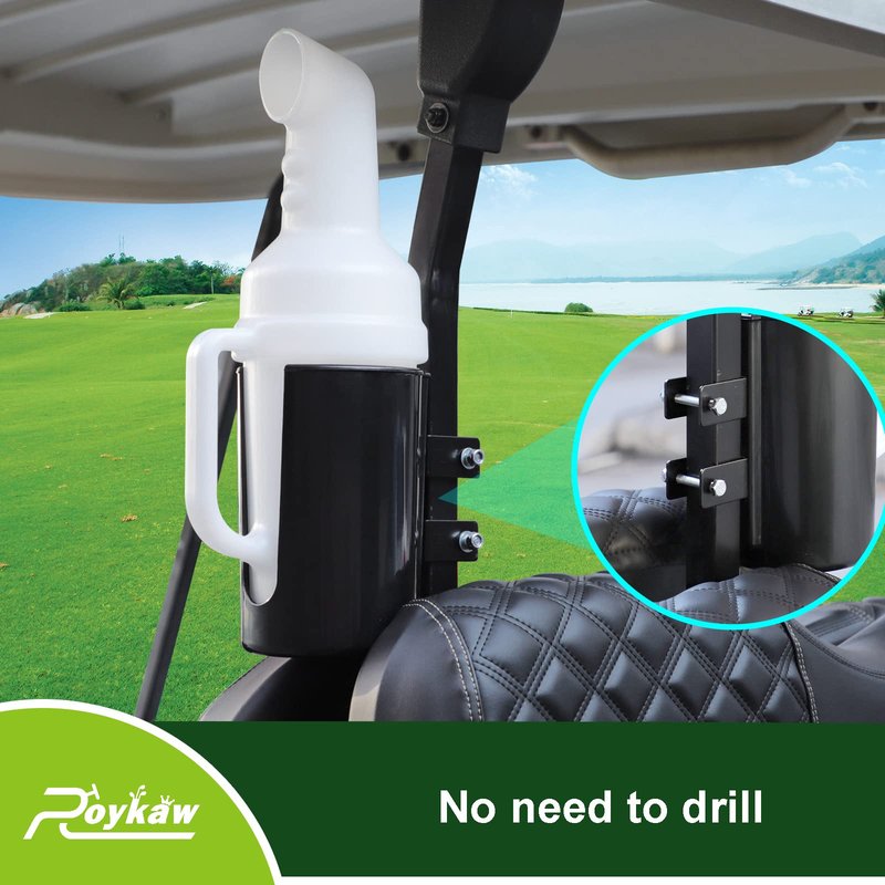 Roykaw Golf Cart Sand Bottle with Holder No Drilling Compatible with EZGO Club Car Yamaha, 2 Pack