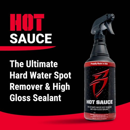 Boat Bling Hot Sauce Hard Water Spot Remover - High-Gloss Wax Sealants, 32 oz., Black