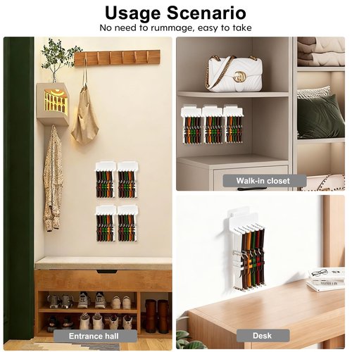 Zebrabox 2 Packs Watch Band Holder Organizer, Wall Mount Smartwatch with Band Organizer, Grooved Design for Easy Pick-and Place, Holds More Watch Straps, Easy Installation, Keeps Straps Tidy