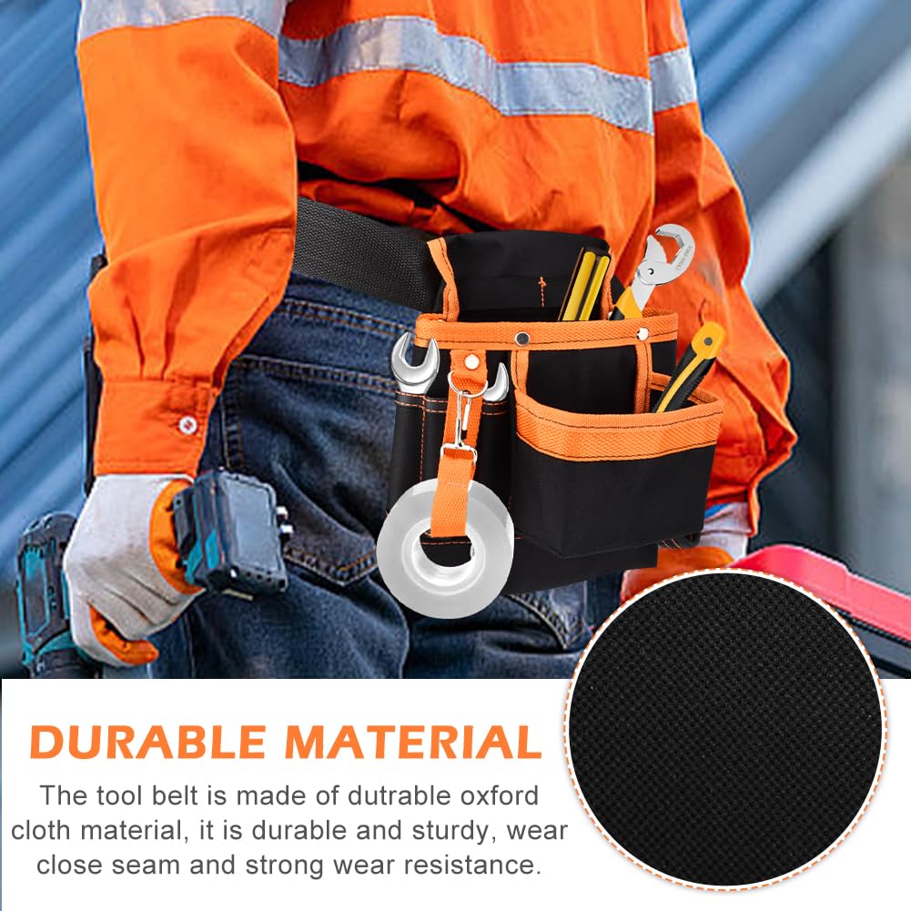 8 Pockets Tool Pouch, Utility Organizer Pouch Waist Bag for Tools, Adjustable Belt Work Apron for for Technician Maintenance Electrician Carpenter Woodworker Roofing Hardware Tools(SIZE:9.45x9.84inch)