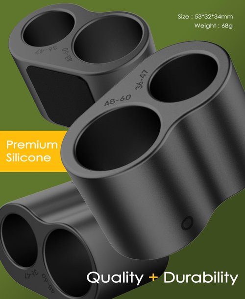 eddyrise Premium Silicone Cigar Holder for Golf Cart – Dual Slot Design with 4 Ultra-Strong Magnets, Universal Golf Cart Cigar Holder Magnetic, Effortless One-Hand Operation Smoking Accessories Black