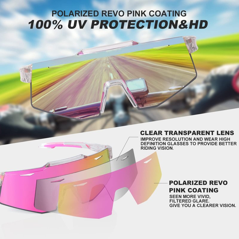 EXP VISION Polarized Cycling Glasses, UV 400 Sports Sunglasses Biking Goggles Running Hiking Golf Fishing Driving