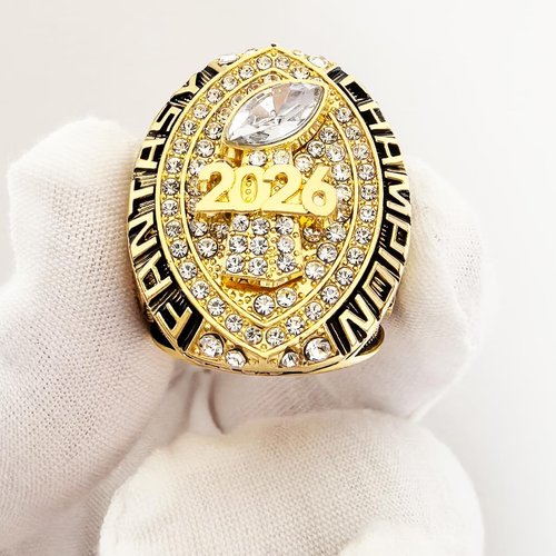 ZZXZJW 2026 Fantasy Football Championship Ring Trophy Award for Fantasy Football League Winner (Model 11, Size 11)