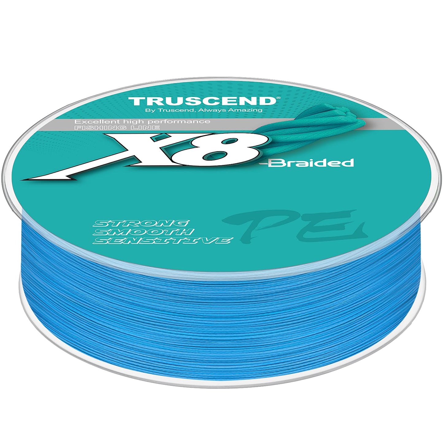 TRUSCEND X8 Braided Fishing Line, Upgraded Spin Braid Fishing Line, Smooth and Ultra Thin Braided Line, Fishing Wire Super Strength and Abrasion Resistant, No Stretch and Low Memory 30lb-328yds